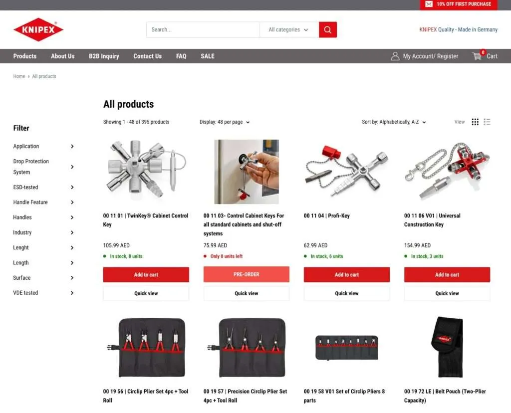 Knipex storefront detail