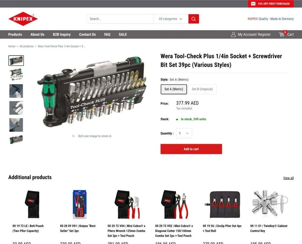 Knipex Shopify storefront
