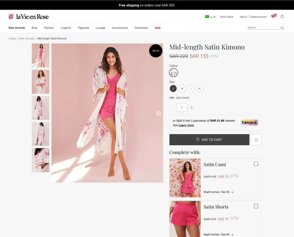 La Vie en Rose Shopify Plus storefront