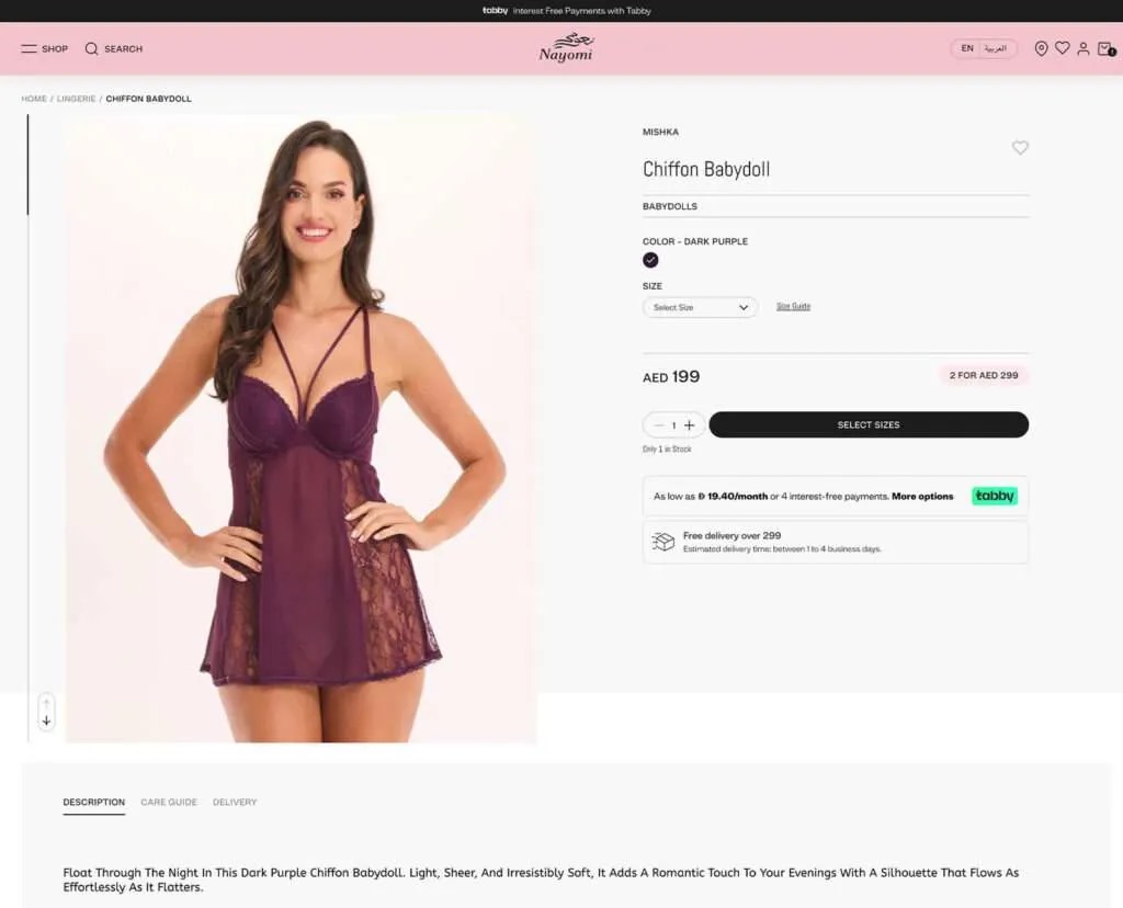 Nayomi mobile shopping experience