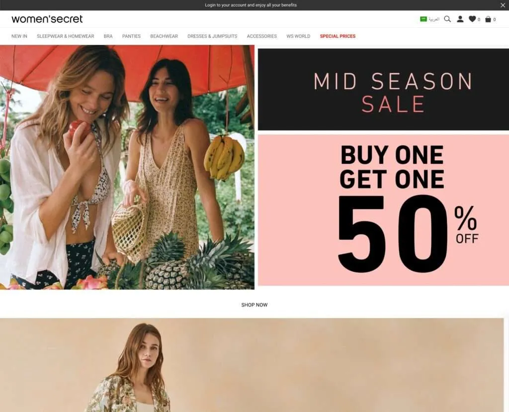 Women'Secret product catalog