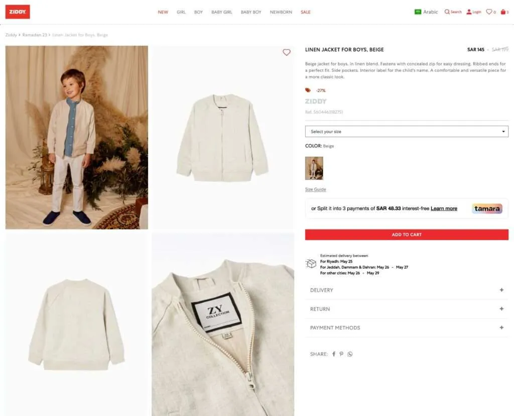 Ziddy KSA Shopify Plus storefront